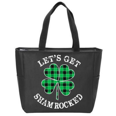 Let's Get Shamrocked: St. Patrick's Day Design With Clover Zip Tote Bag