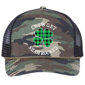 Let's Get Shamrocked: St. Patrick's Day Design With Clover Retro Rope Trucker Hat Cap