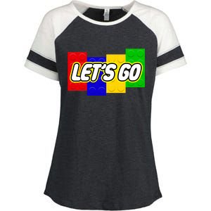 Let's Go Spoof Parody Logo Enza Ladies Jersey Colorblock Tee