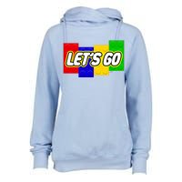 Let's Go Spoof Parody Logo Womens Funnel Neck Pullover Hood