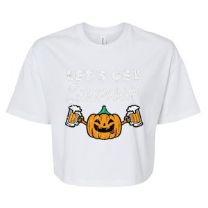 Lets Get Smashed Funny Pumpkin Halloween Costume Funny Bella+Canvas Jersey Crop Tee