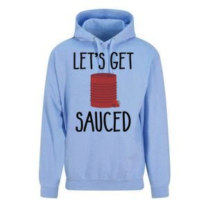 Let's Get Sauced  Funny Get Sauced Thanksgiving  Unisex Surf Hoodie