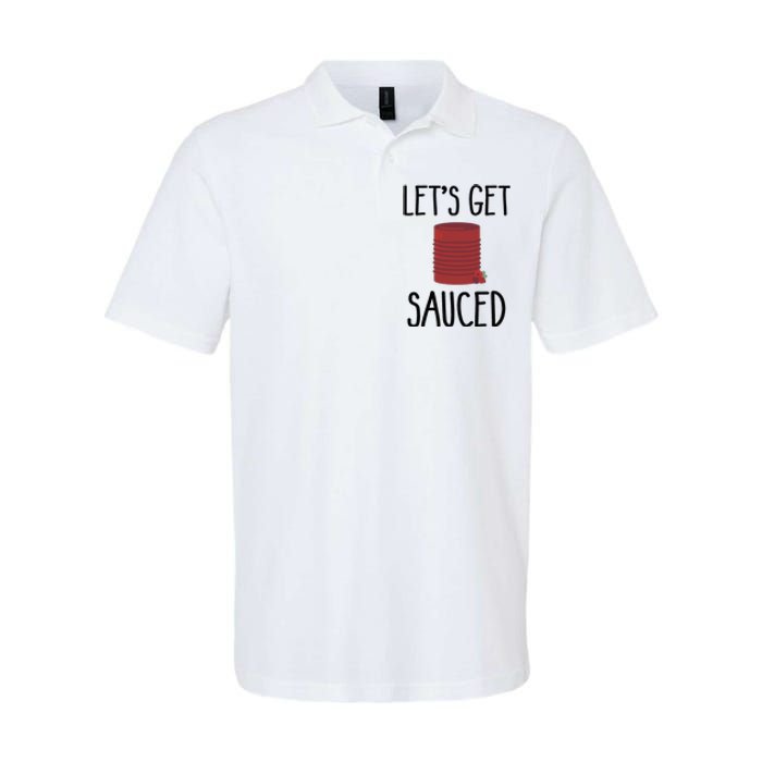 Let's Get Sauced  Funny Get Sauced Thanksgiving  Softstyle Adult Sport Polo