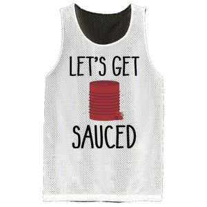 Let's Get Sauced  Funny Get Sauced Thanksgiving  Mesh Reversible Basketball Jersey Tank