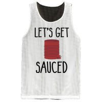 Let's Get Sauced  Funny Get Sauced Thanksgiving  Mesh Reversible Basketball Jersey Tank