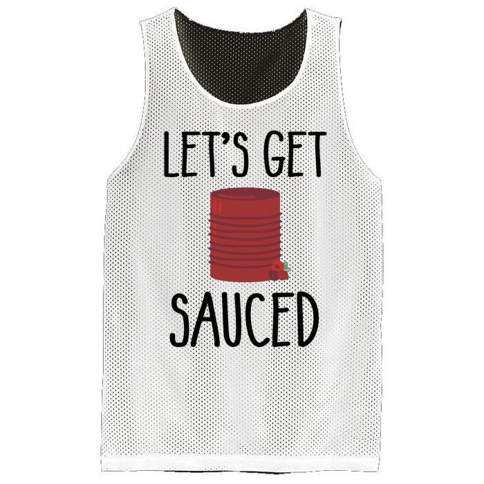 Let's Get Sauced  Funny Get Sauced Thanksgiving  Mesh Reversible Basketball Jersey Tank