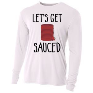 Let's Get Sauced  Funny Get Sauced Thanksgiving  Cooling Performance Long Sleeve Crew