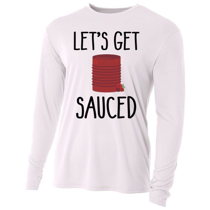 Let's Get Sauced  Funny Get Sauced Thanksgiving  Cooling Performance Long Sleeve Crew