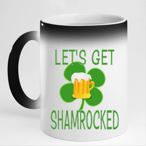 Let's Get Shamrocked St. Patty's Day 11oz Black Color Changing Mug