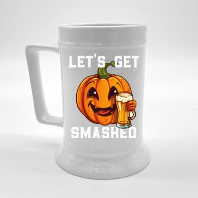 LetS Get Smashed Pumpkin Funny Halloween Beer Oktoberfest Gift Beer Stein