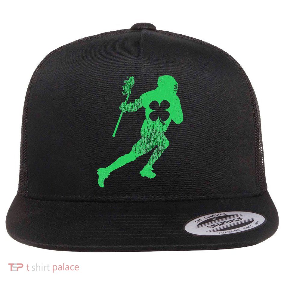 Lacrosse Gift St. Patrick's Day Shamrock Irish Saint Paddy's Flatbill Hat