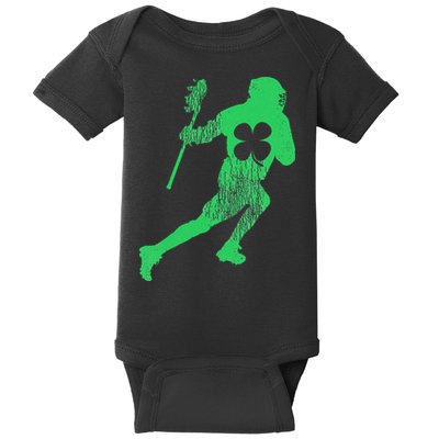 Lacrosse Gift St. Patrick's Day Shamrock Irish Saint Paddy's Baby Bodysuit