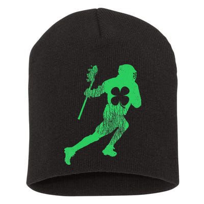 Lacrosse Gift St. Patrick's Day Shamrock Irish Saint Paddy's Short Acrylic Beanie