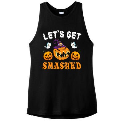 LetS Get Smashed Pumpkin Funny Halloween Gift Ladies PosiCharge Tri-Blend Wicking Tank