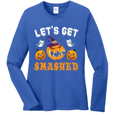 LetS Get Smashed Pumpkin Funny Halloween Gift Ladies Long Sleeve Shirt