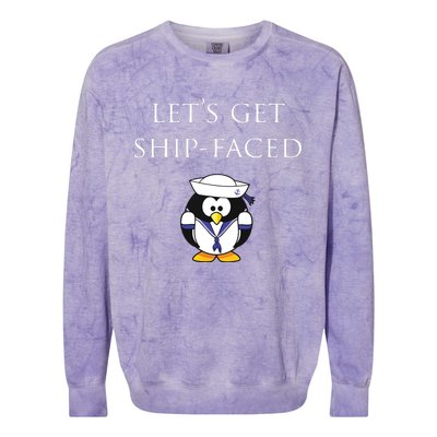 Let's Get Ship Faced Hilarious Sailing Colorblast Crewneck Sweatshirt