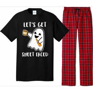 Let's Get Sheet Faced Boos Beer Drinking Boo Ghost Halloween Pajama Set