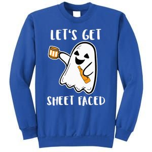 Let's Get Sheet Faced Boos Beer Drinking Boo Ghost Halloween Sweatshirt