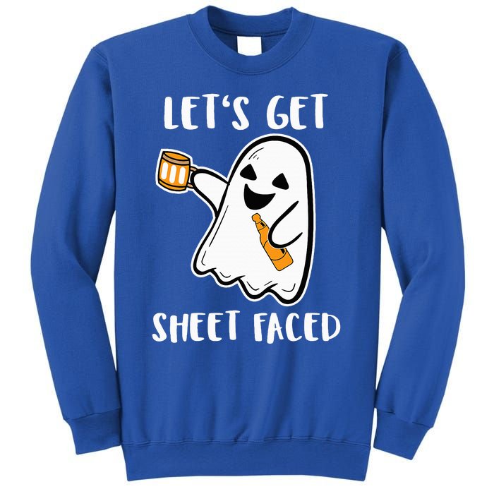 Let's Get Sheet Faced Boos Beer Drinking Boo Ghost Halloween Sweatshirt