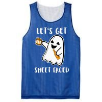 Let's Get Sheet Faced Boos Beer Drinking Boo Ghost Halloween Mesh Reversible Basketball Jersey Tank