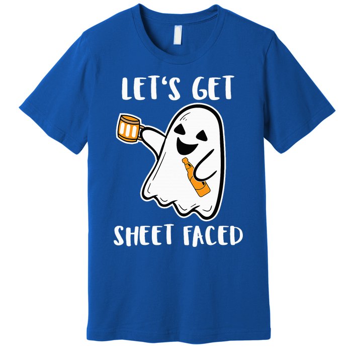 Let's Get Sheet Faced Boos Beer Drinking Boo Ghost Halloween Premium T-Shirt