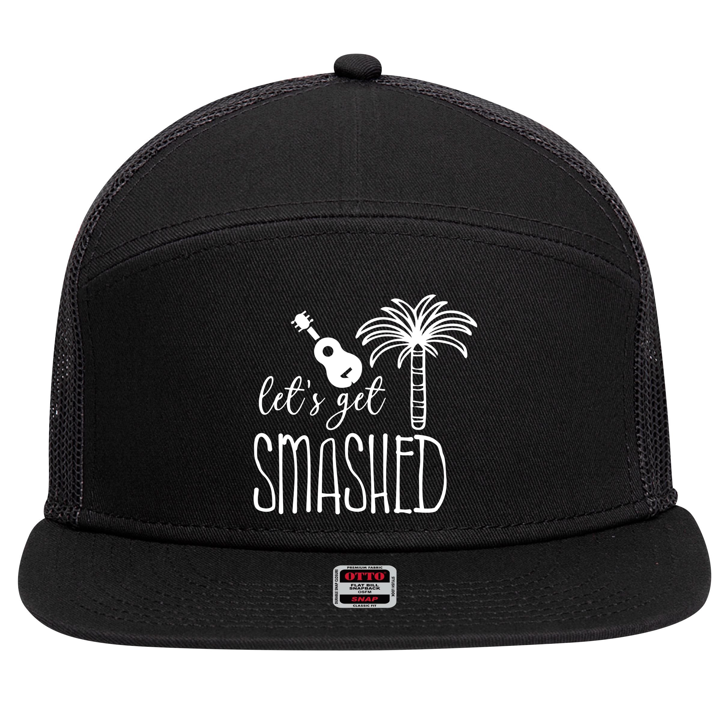 Let's Get Smashed 7 Panel Mesh Trucker Snapback Hat