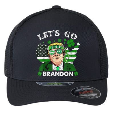 Let's Go Shamrock Brandon Happy St Patrick Day Trump  Flexfit Unipanel Trucker Cap