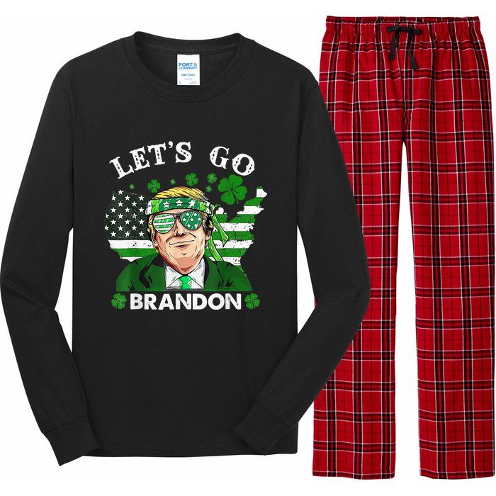 Let's Go Shamrock Brandon Happy St Patrick Day Trump  Long Sleeve Pajama Set