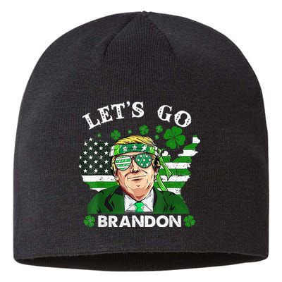 Let's Go Shamrock Brandon Happy St Patrick Day Trump  Sustainable Beanie