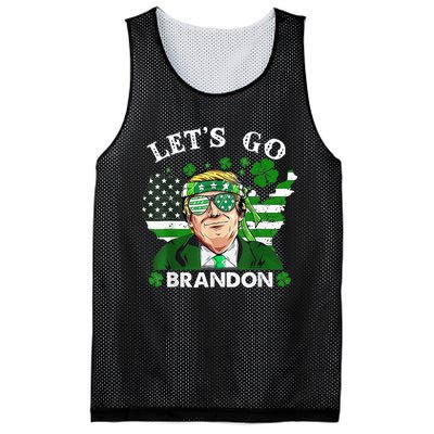 Let's Go Shamrock Brandon Happy St Patrick Day Trump  Mesh Reversible Basketball Jersey Tank