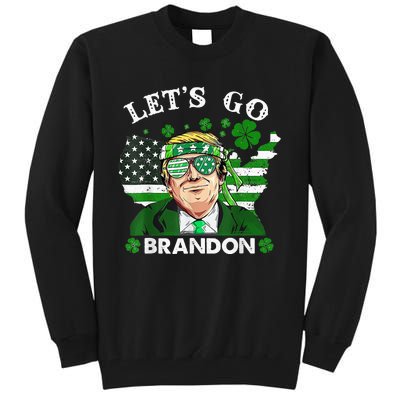 Let's Go Shamrock Brandon Happy St Patrick Day Trump  Tall Sweatshirt