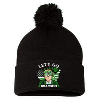 Let's Go Shamrock Brandon Happy St Patrick Day Trump  Pom Pom 12in Knit Beanie