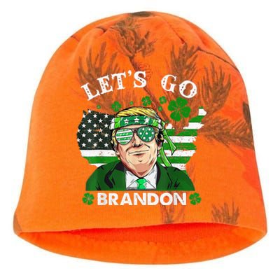 Let's Go Shamrock Brandon Happy St Patrick Day Trump  Kati - Camo Knit Beanie