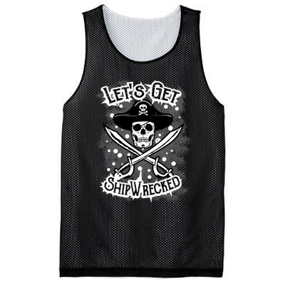 LetS Get Shipwrecked Skull Pirate Jolly Roger Gasparilla Mesh Reversible Basketball Jersey Tank