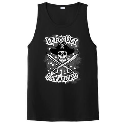 LetS Get Shipwrecked Skull Pirate Jolly Roger Gasparilla PosiCharge Competitor Tank