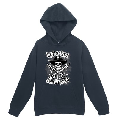 LetS Get Shipwrecked Skull Pirate Jolly Roger Gasparilla Urban Pullover Hoodie