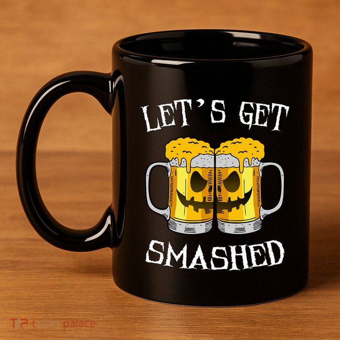 LetS Get Smashed Pumpkin Halloween Beer Mugs Ing Gift 11oz C Handle Ceramic Mug