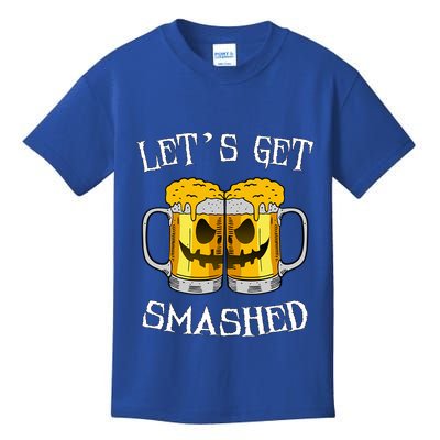 LetS Get Smashed Pumpkin Halloween Beer Mugs Ing Gift Kids T-Shirt