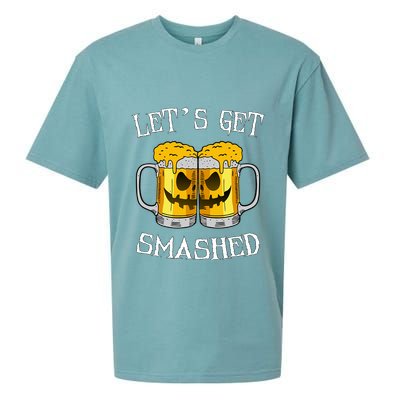 LetS Get Smashed Pumpkin Halloween Beer Mugs Ing Gift Sueded Cloud Jersey T-Shirt