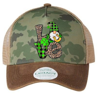 Love Gnomes Shamrock Horseshoe St Patrick's Day Legacy Tie Dye Trucker Hat