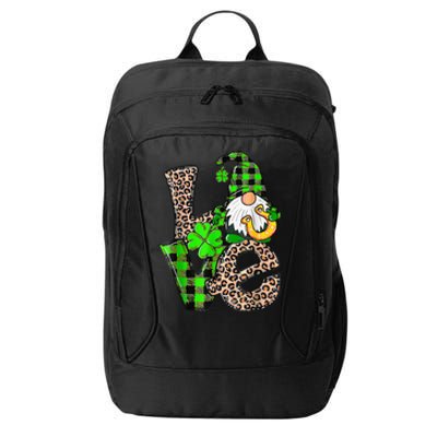 Love Gnomes Shamrock Horseshoe St Patrick's Day City Backpack