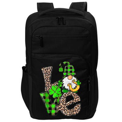 Love Gnomes Shamrock Horseshoe St Patrick's Day Impact Tech Backpack