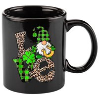 Love Gnomes Shamrock Horseshoe St Patrick's Day 11oz C Handle Ceramic Mug