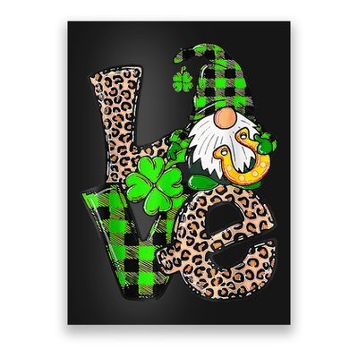 Love Gnomes Shamrock Horseshoe St Patrick's Day Poster