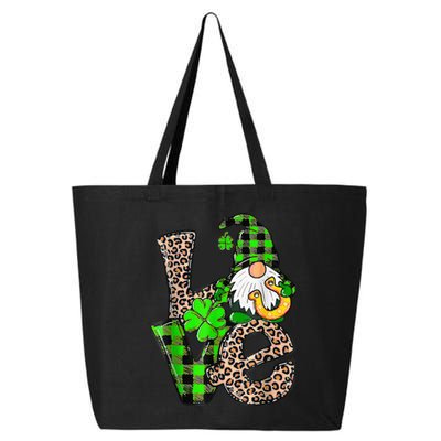 Love Gnomes Shamrock Horseshoe St Patrick's Day 25L Jumbo Tote