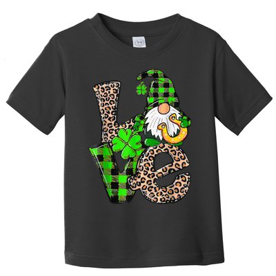 Love Gnomes Shamrock Horseshoe St Patrick's Day Toddler T-Shirt