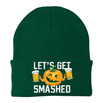 Lets Get Smashed Funny Pumpkin Beer Halloween Costume Knit Cap Winter Beanie