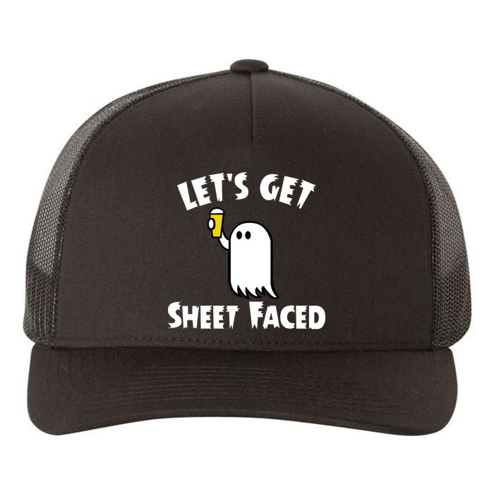 Lets Get Sheet Faced Beer Funny Halloween Costume Funny Yupoong Adult 5-Panel Trucker Hat