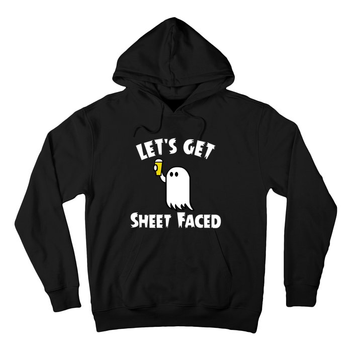 Lets Get Sheet Faced Beer Funny Halloween Costume Funny Hoodie