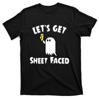 Lets Get Sheet Faced Beer Funny Halloween Costume Funny T-Shirt